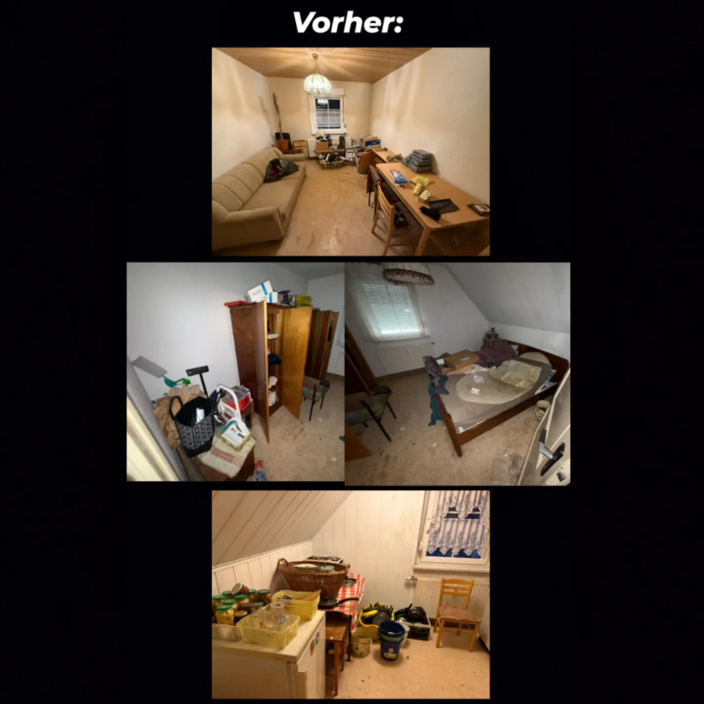 Raum vor einer Entrümpelung